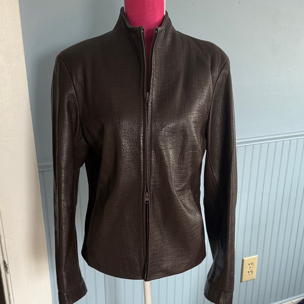Brown Leather Jacket vintage express 11/12